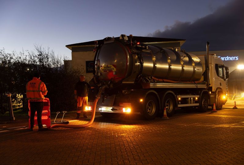 Truck Pumping at Night